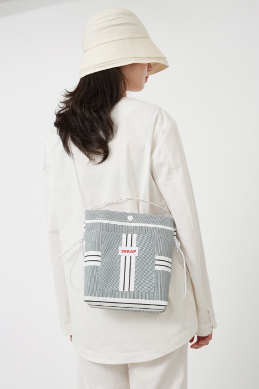 スクラップ(SKRAP) AWNING sacoche bag Green stripe