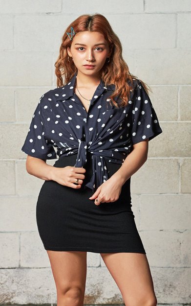 セイントペイン(SAINTPAIN) SP DOT HAWAIIAN SHIRT (NAVY)