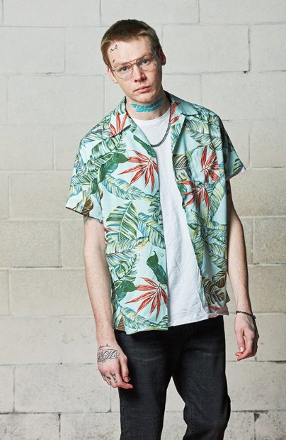 セイントペイン(SAINTPAIN) SP FLOWER HAWAIIAN SHIRT-MINT