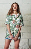 セイントペイン(SAINTPAIN) SP FLOWER HAWAIIAN SHIRT-MINT