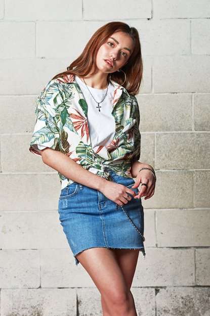 セイントペイン(SAINTPAIN) SP FLOWER HAWAIIAN SHIRT-MINT