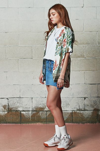 セイントペイン(SAINTPAIN) SP FLOWER HAWAIIAN SHIRT-MINT