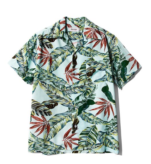 セイントペイン(SAINTPAIN) SP FLOWER HAWAIIAN SHIRT-MINT