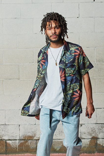 セイントペイン(SAINTPAIN) SP FLOWER HAWAIIAN SHIRT-NAVY
