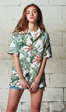 セイントペイン(SAINTPAIN) SP FLOWER HAWAIIAN SHIRT-NAVY