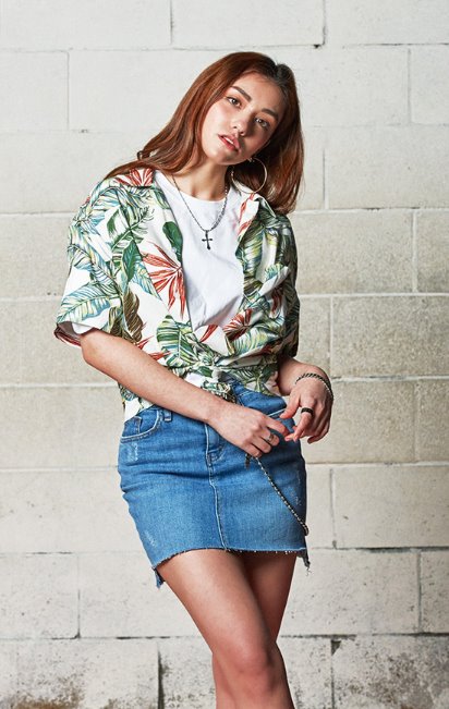 セイントペイン(SAINTPAIN) SP FLOWER HAWAIIAN SHIRT-NAVY