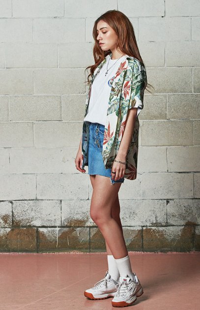 セイントペイン(SAINTPAIN) SP FLOWER HAWAIIAN SHIRT-NAVY