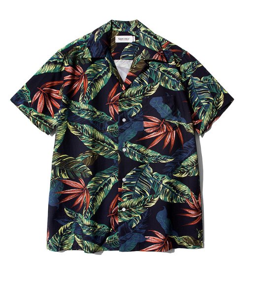 セイントペイン(SAINTPAIN) SP FLOWER HAWAIIAN SHIRT-NAVY