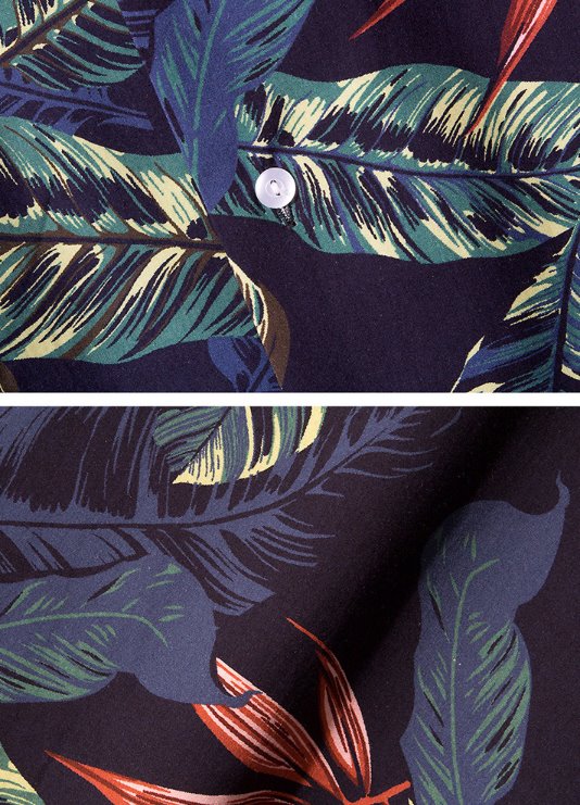 セイントペイン(SAINTPAIN) SP FLOWER HAWAIIAN SHIRT-NAVY