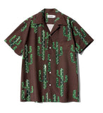 セイントペイン(SAINTPAIN) SP CACTUS HAWAIIAN SHIRT-BROWN