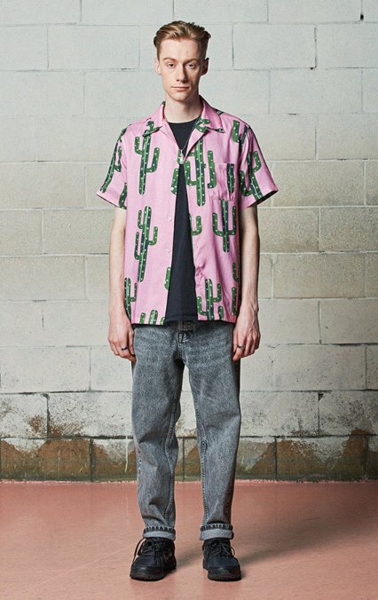 セイントペイン(SAINTPAIN) SP CACTUS HAWAIIAN SHIRT-PINK