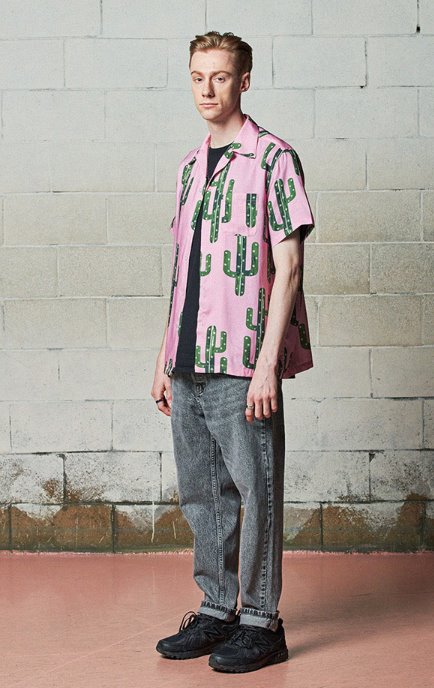 セイントペイン(SAINTPAIN) SP CACTUS HAWAIIAN SHIRT-PINK