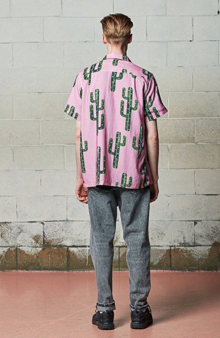 セイントペイン(SAINTPAIN) SP CACTUS HAWAIIAN SHIRT-PINK
