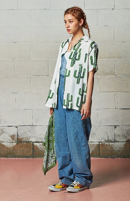 セイントペイン(SAINTPAIN) SP CACTUS HAWAIIAN SHIRT-PINK