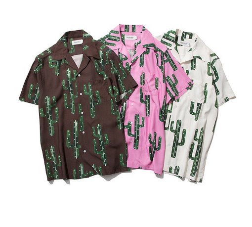 セイントペイン(SAINTPAIN) SP CACTUS HAWAIIAN SHIRT-PINK