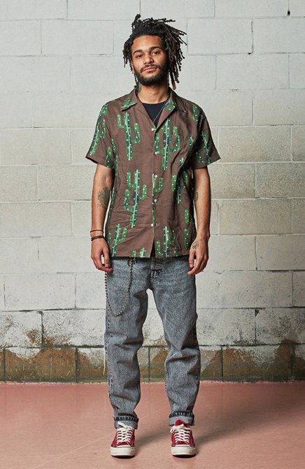 セイントペイン(SAINTPAIN) SP CACTUS HAWAIIAN SHIRT-WHITE