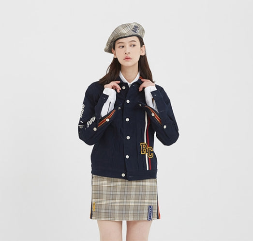 ロマンティッククラウン(ROMANTIC CROWN) RC Double Line Trucker Jacket_Navy