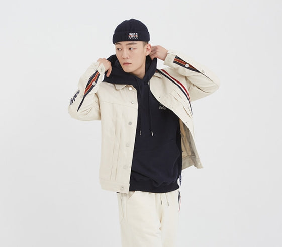 ロマンティッククラウン(ROMANTIC CROWN) RC Double Line Trucker Jacket_Oatmeal