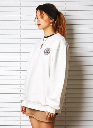セイントペイン(SAINTPAIN) SP BENEDICT CREWNECK LS-WHITE
