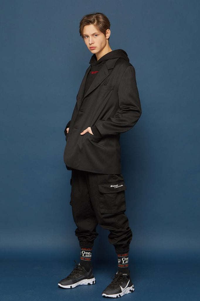 スローアシッド(SLOW ACID) Spancotton Cargo Jogger Pants (BLACK)