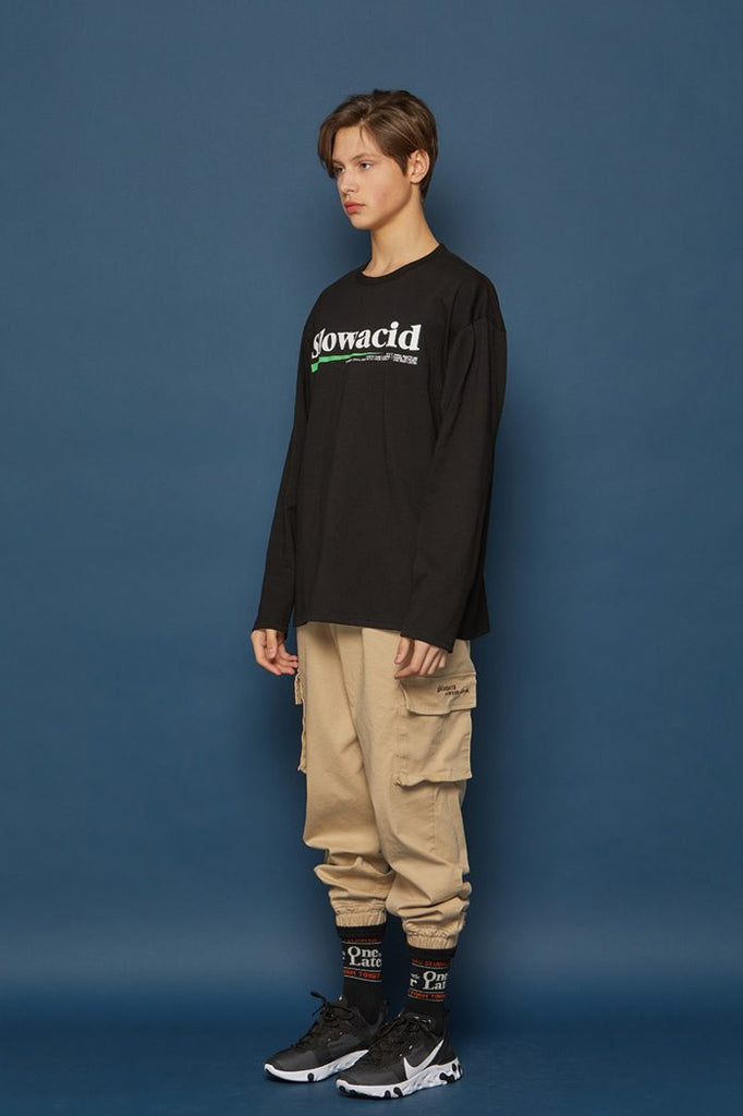 スローアシッド(SLOW ACID) Spancotton Cargo Jogger Pants (BEIGE)