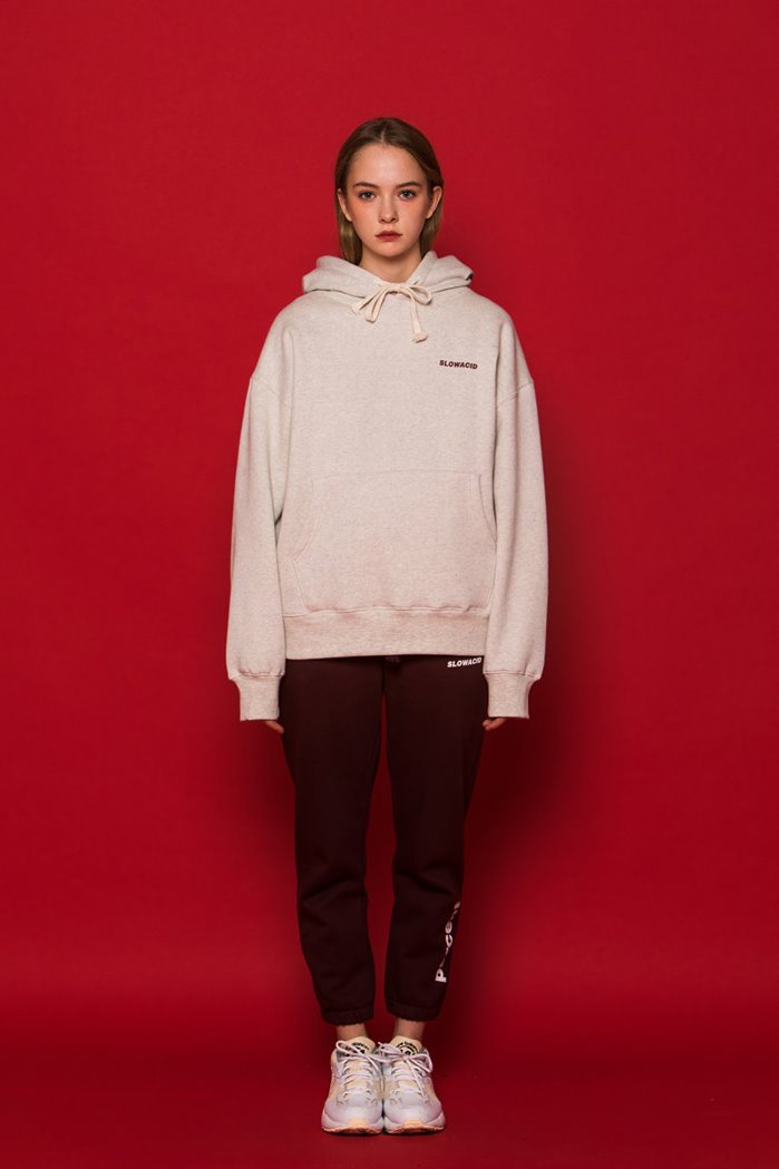 スローアシッド(SLOW ACID) Side Point Hoodie (OATMEAL)