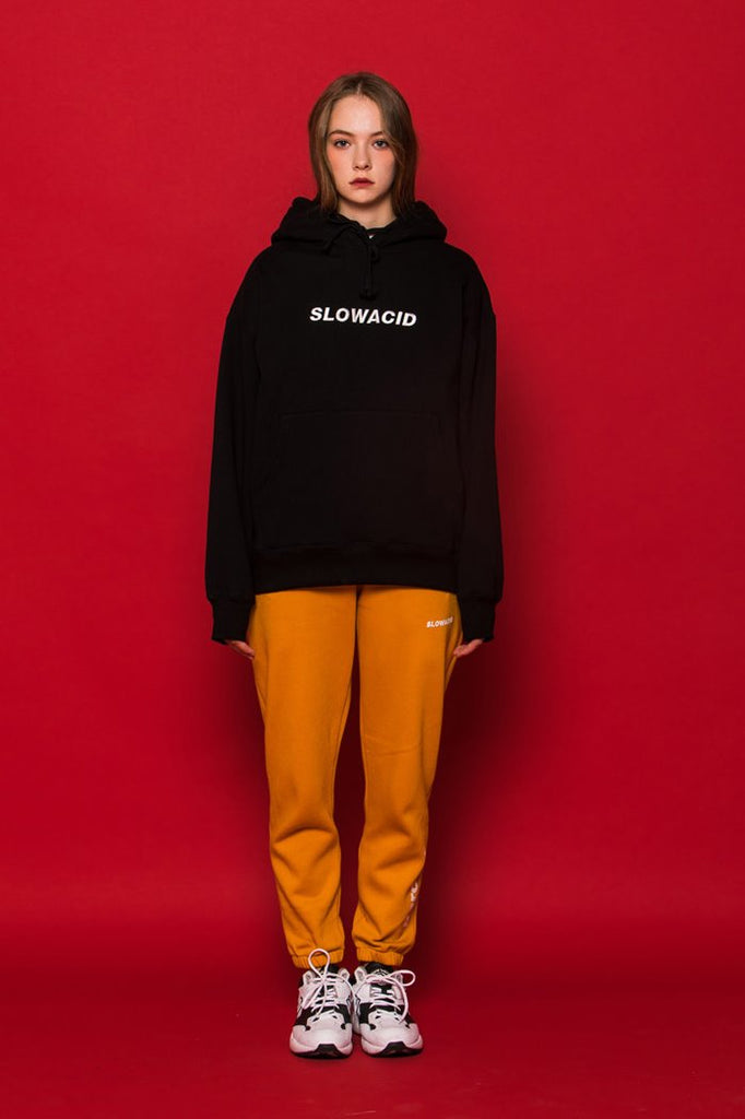 スローアシッド(SLOW ACID) 18FW Logo Hoodie (BLACK)