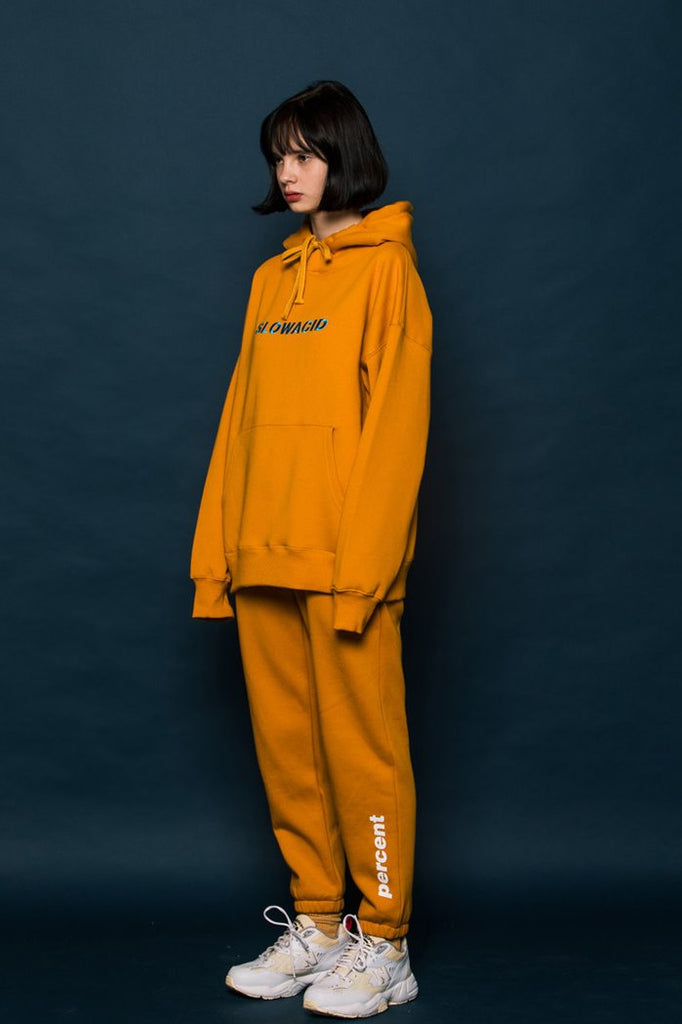 スローアシッド(SLOW ACID) 18FW Logo Hoodie (YELLOW)
