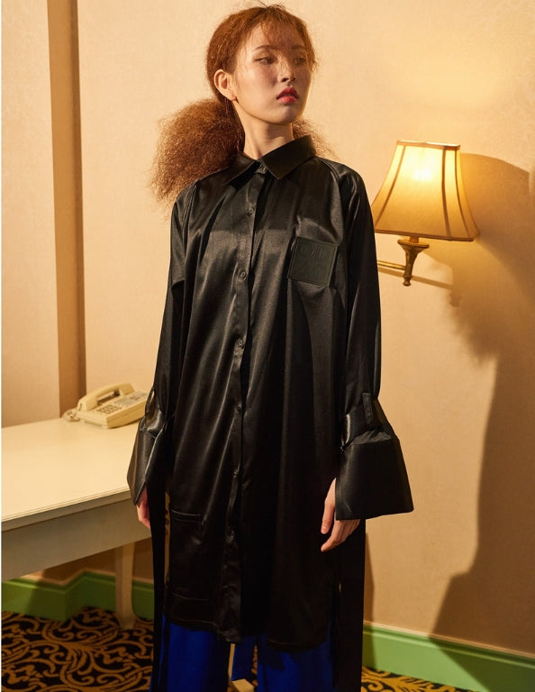 オージーオーディー(OZOD) satin long shirts
