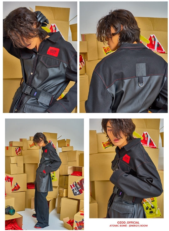 オージーオーディー(OZOD) DENIM LEATHER JACKET