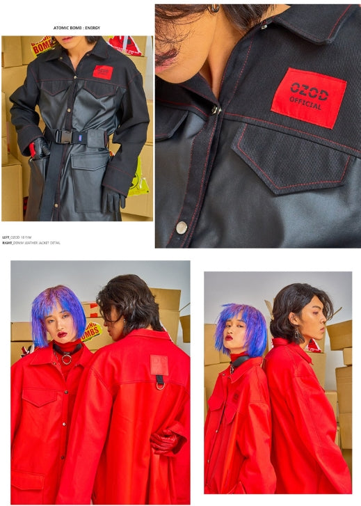 オージーオーディー(OZOD) DENIM LEATHER JACKET