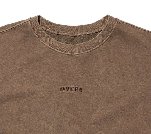 オベルー(OVERR) TOME.1 VELCRO PIGMENT DARKBROWN SWEATSHIRTS