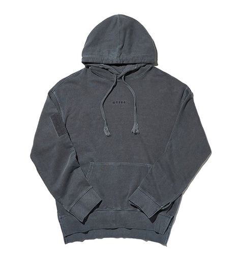 オベルー(OVERR) TOME.1 VELCRO PIGMENT GRAY HOODIE