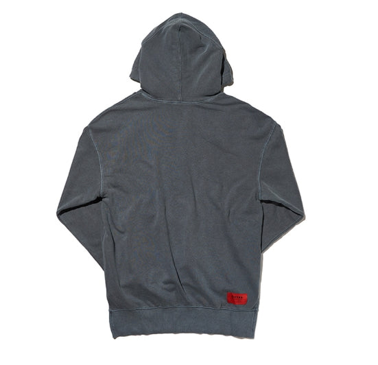オベルー(OVERR) TOME.1 VELCRO PIGMENT GRAY HOODIE