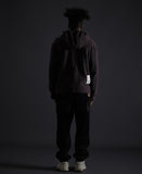 オベルー(OVERR) TOME.5 FLEECED CHARCOAL INCISION HOODIE