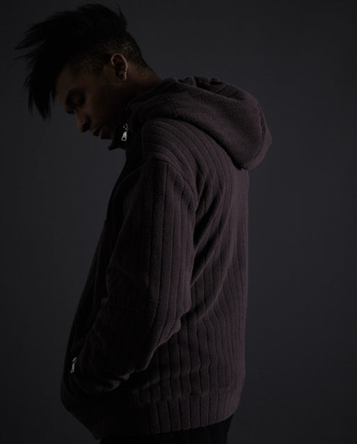 オベルー(OVERR) TOME.5 FLEECED CHARCOAL INCISION HOODIE