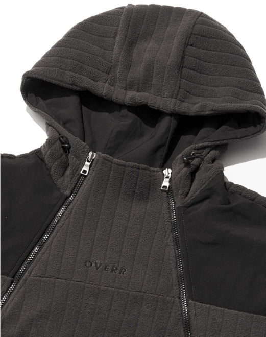 オベルー(OVERR) TOME.5 FLEECED CHARCOAL INCISION HOODIE