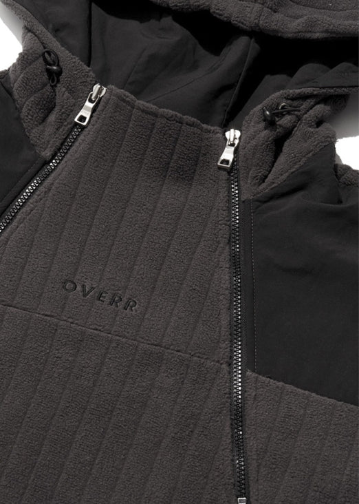 オベルー(OVERR) TOME.5 FLEECED CHARCOAL INCISION HOODIE
