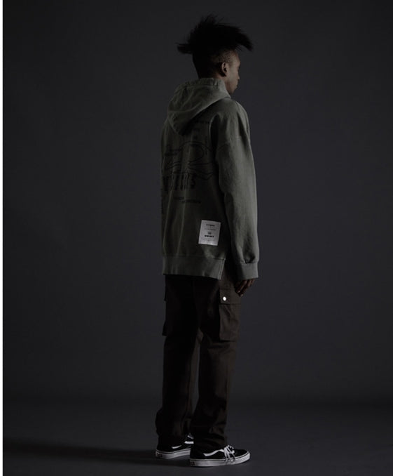 オベルー(OVERR) TOME.5 PIGMENT KHAKI HOODIE