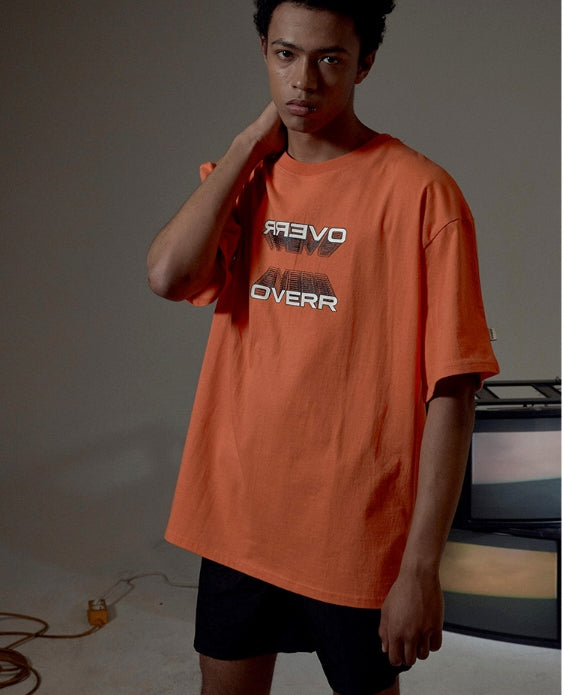 オベルー(OVERR) ESSAY.4 BACKPRINTING ORANGE TEE