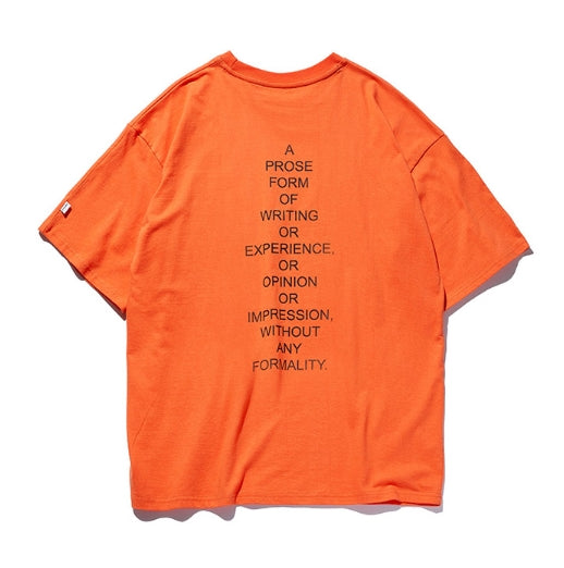 オベルー(OVERR) ESSAY.4 BACKPRINTING ORANGE TEE