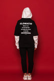 スローアシッド(SLOW ACID) Half-Layered Hoodie (BLACK)