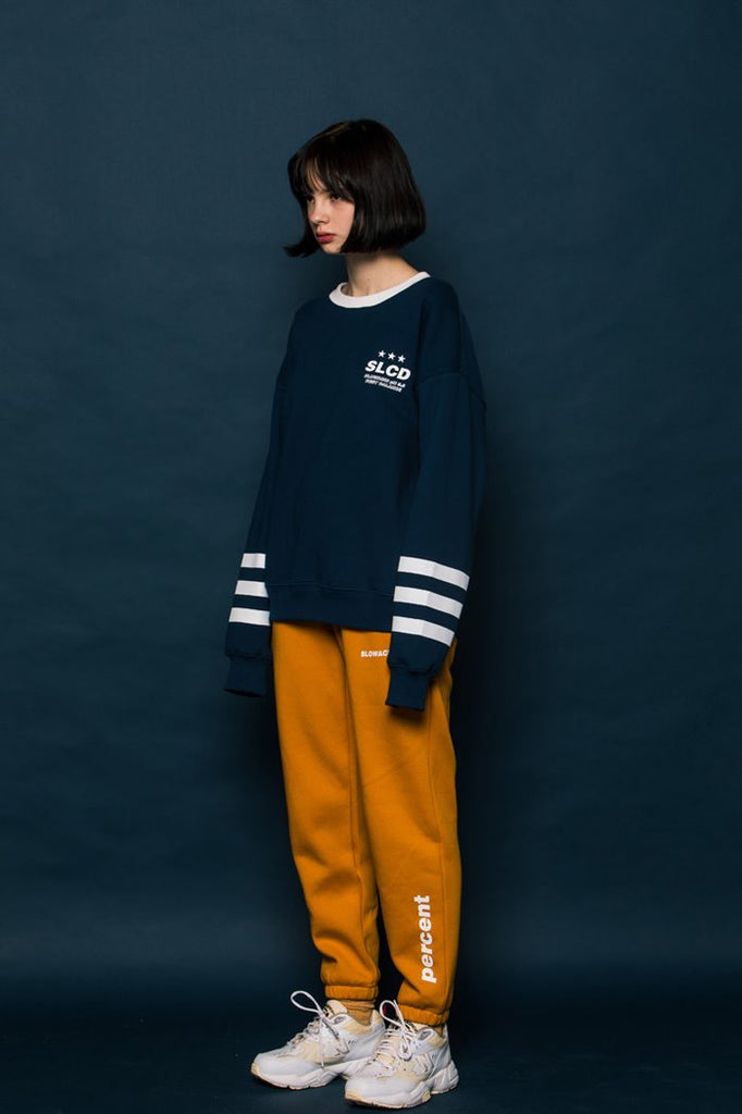 スローアシッド(SLOW ACID) 3LINE Sweatshirt (BLUE)