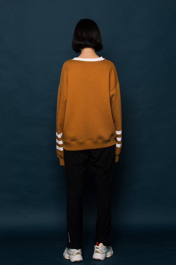 スローアシッド(SLOW ACID) 3LINE Sweatshirt (BROWN)