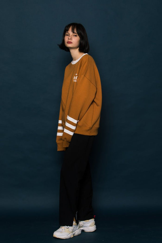 スローアシッド(SLOW ACID) 3LINE Sweatshirt (BROWN)