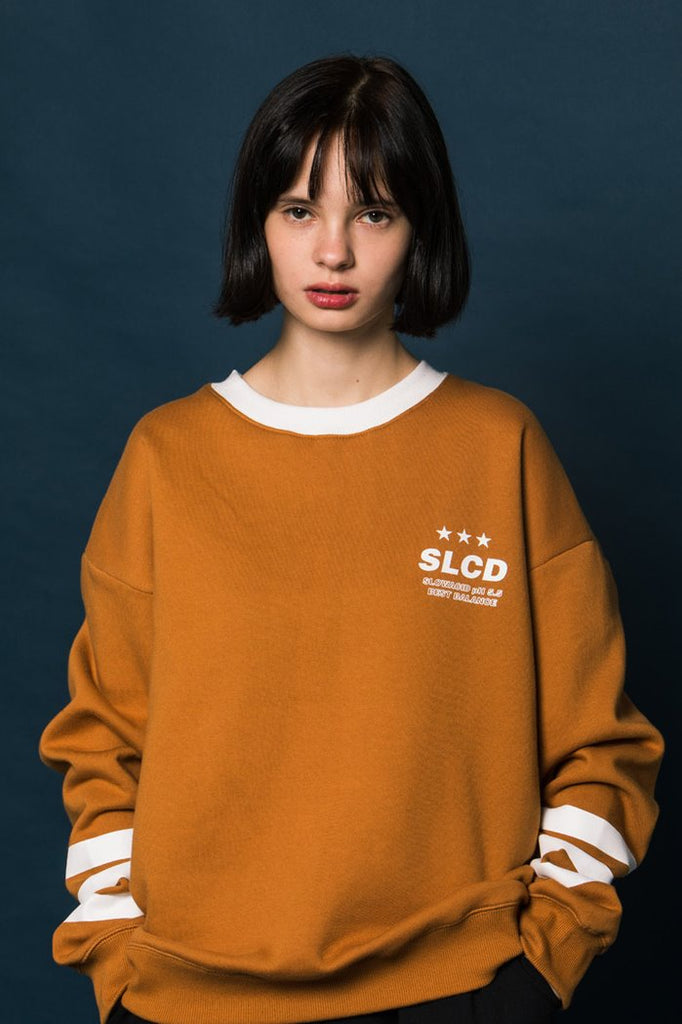 スローアシッド(SLOW ACID) 3LINE Sweatshirt (BROWN)