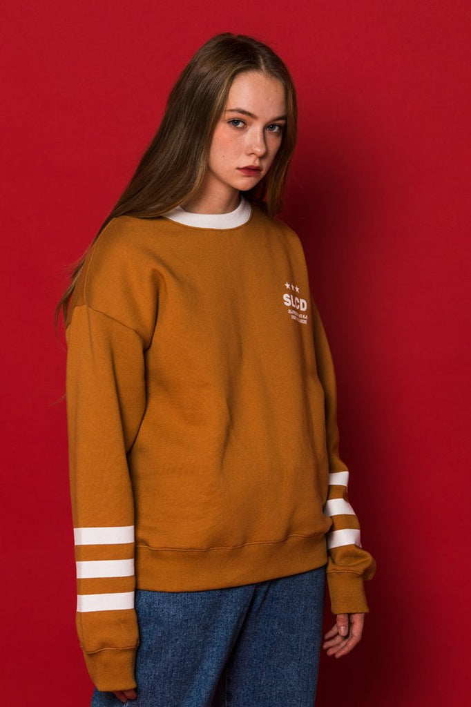 スローアシッド(SLOW ACID) 3LINE Sweatshirt (BROWN)