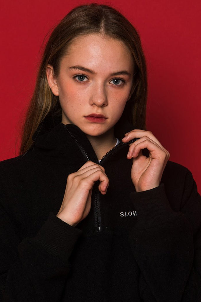 スローアシッド(SLOW ACID) SLCD Half Zipup Fleece (BLACK)