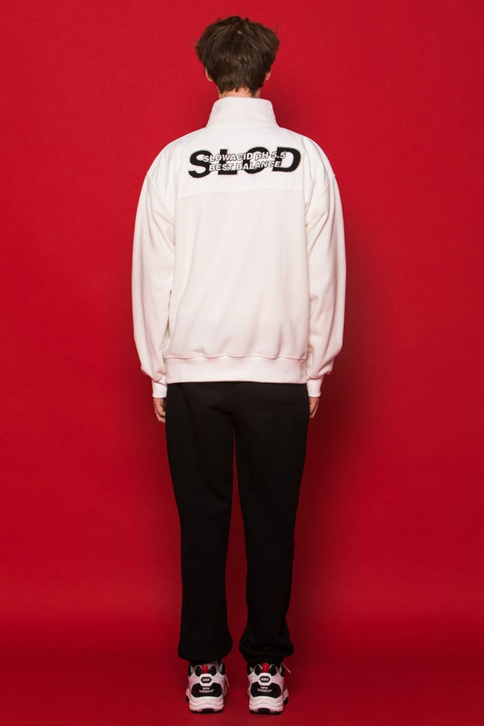 スローアシッド(SLOW ACID) SLCD Half Zipup Fleece (WHITE)