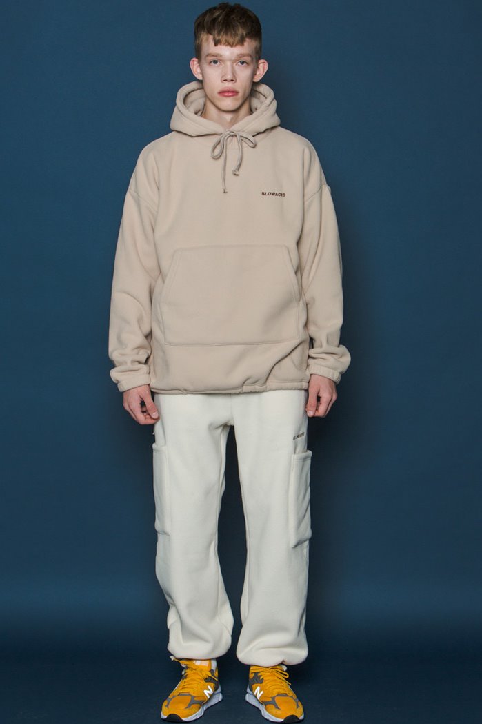スローアシッド(SLOW ACID) Heavy Fleece Hoodie (BEIGE)